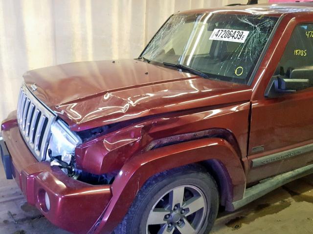 1J8HG48K57C625541 - 2007 JEEP COMMANDER მუქწითელი ფოტო 9