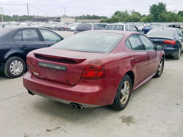 2G2WS522641118696 - 2004 PONTIAC GRAND PRIX MAROON photo 4