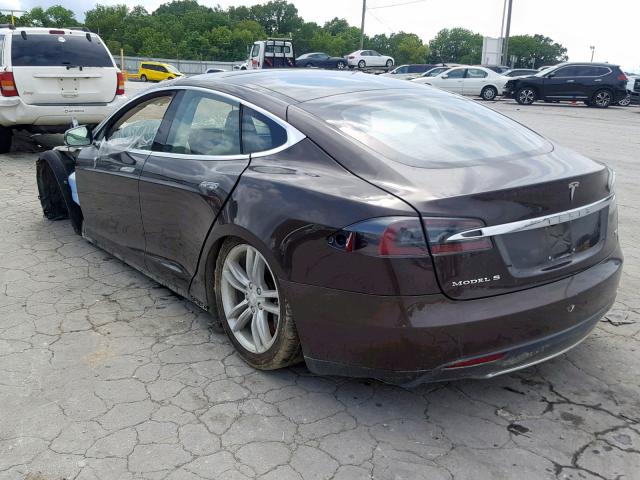 5YJSA1CG8DFP04992 - 2013 TESLA MODEL S BROWN photo 3