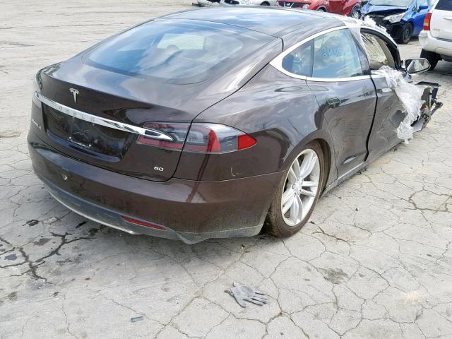 5YJSA1CG8DFP04992 - 2013 TESLA MODEL S BROWN photo 4