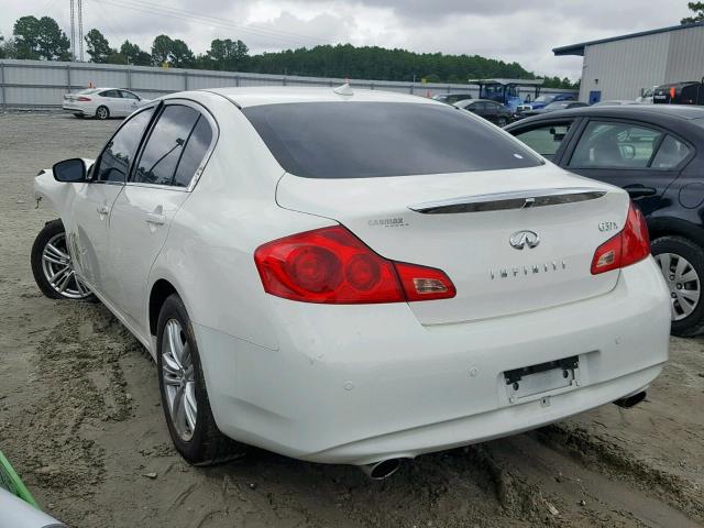 JN1CV6ARXCM972039 - 2012 INFINITI G37 WHITE photo 3