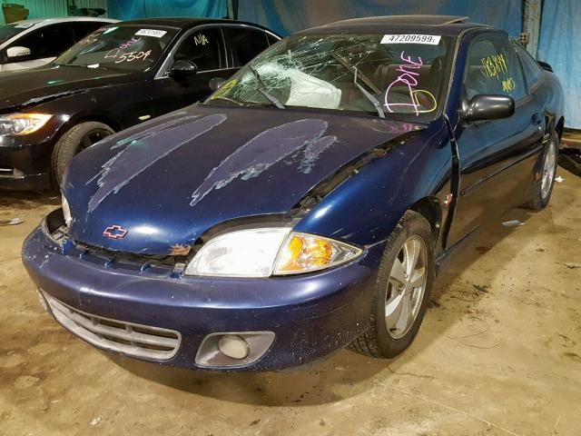 1G1JF12T117107642 - 2001 CHEVROLET CAVALIER Z BLUE photo 2