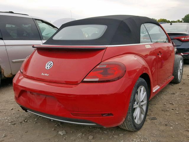 3VW517AT9HM813136 - 2017 VOLKSWAGEN BEETLE S/S RED photo 4