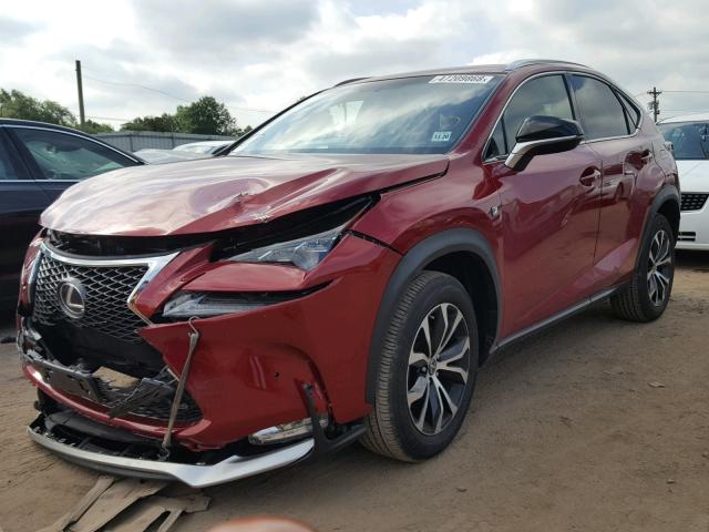 JTJBARBZ6F2033942 - 2015 LEXUS NX 200T RED photo 2