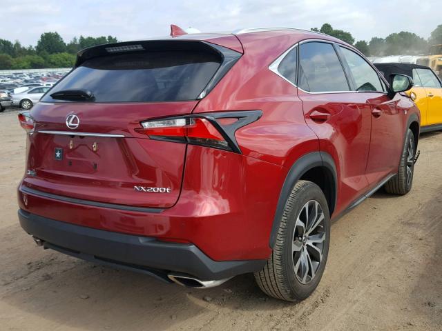 JTJBARBZ6F2033942 - 2015 LEXUS NX 200T RED photo 4