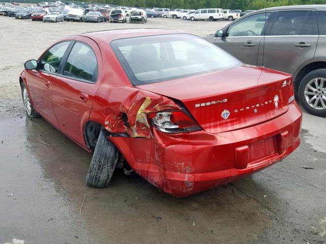 1C3EL46X33N548711 - 2003 CHRYSLER SEBRING LX RED photo 3