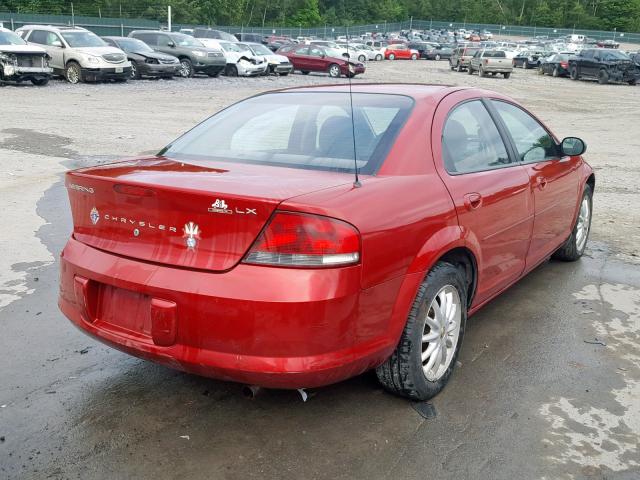 1C3EL46X33N548711 - 2003 CHRYSLER SEBRING LX RED photo 4