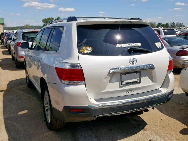 5TDYK3EH6CS059293 - 2012 TOYOTA HIGHLANDER WHITE photo 3