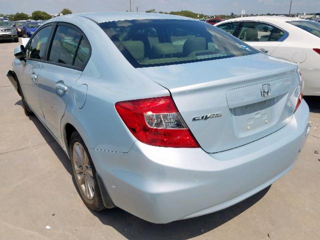 2HGFB2F92CH520238 - 2012 HONDA CIVIC EXL 蓝色 照片 3