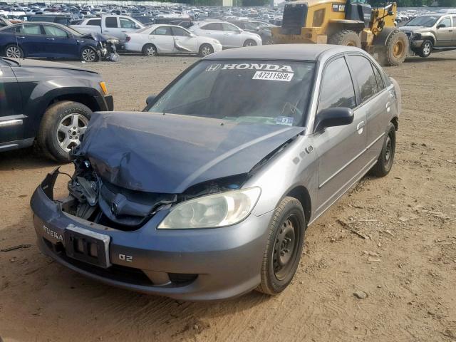 2HGES16574H631582 - 2004 HONDA CIVIC LX GRAY photo 2