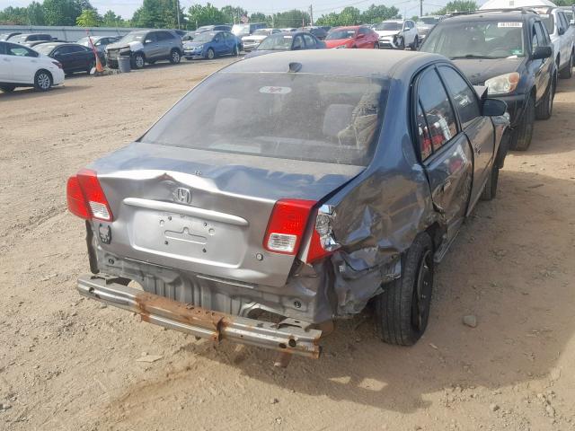 2HGES16574H631582 - 2004 HONDA CIVIC LX GRAY photo 4