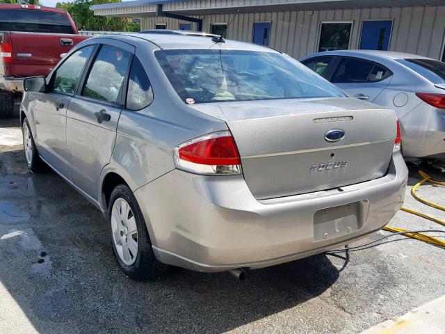 1FAHP34N38W286205 - 2008 FORD FOCUS S/SE GRAY photo 3