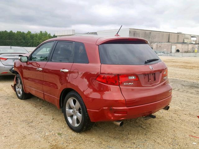 5J8TB18577A019826 - 2007 ACURA RDX TECHNO RED photo 3