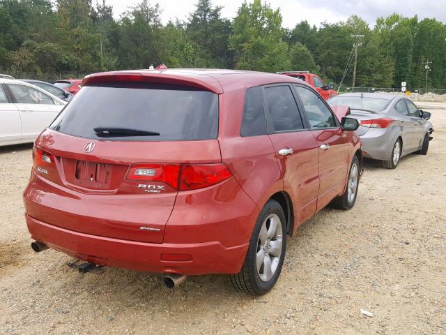 5J8TB18577A019826 - 2007 ACURA RDX TECHNO RED photo 4