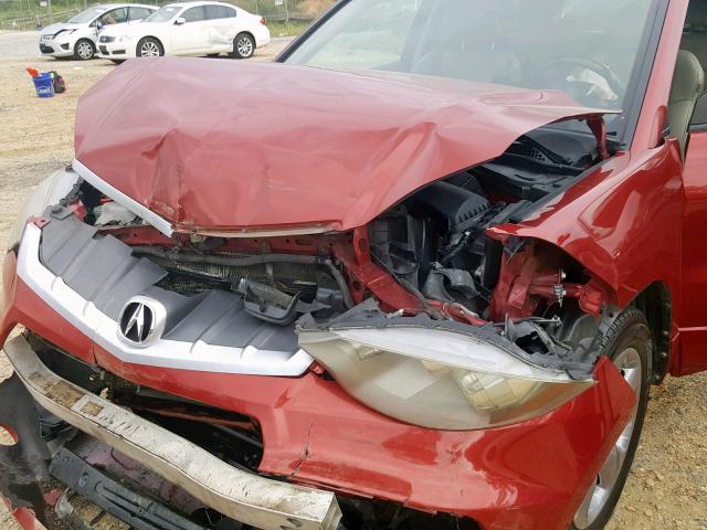 5J8TB18577A019826 - 2007 ACURA RDX TECHNO RED photo 7