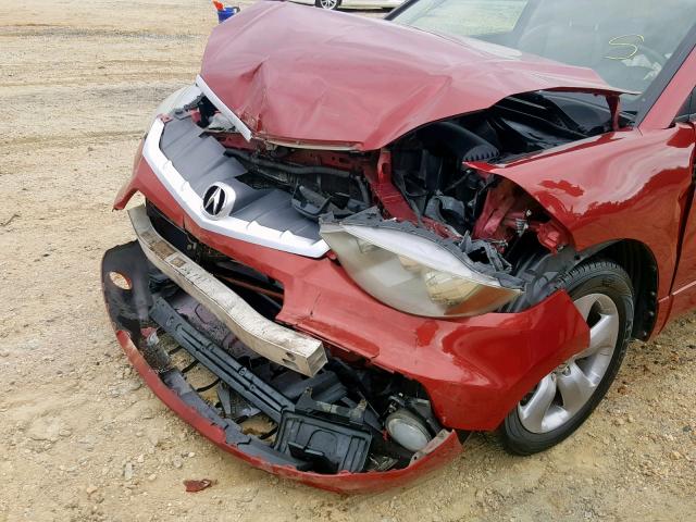 5J8TB18577A019826 - 2007 ACURA RDX TECHNO RED photo 9