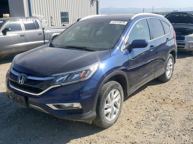 2HKRM4H71FH626107 - 2015 HONDA CR-V EXL BLUE photo 2