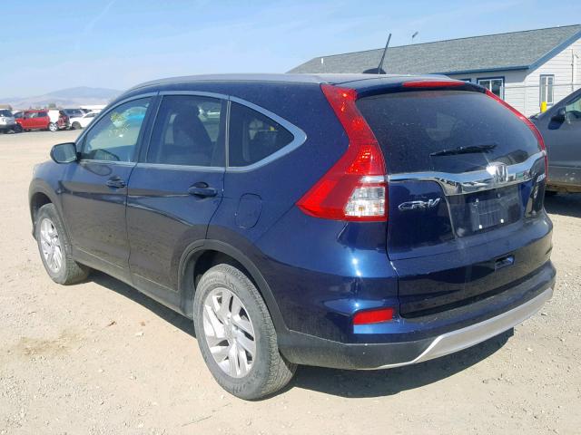 2HKRM4H71FH626107 - 2015 HONDA CR-V EXL BLUE photo 3