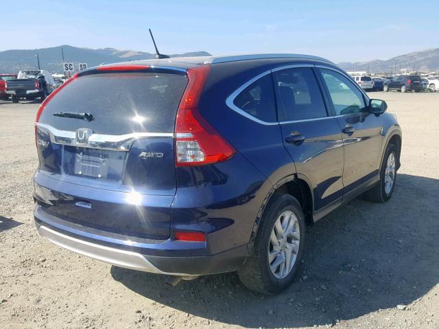 2HKRM4H71FH626107 - 2015 HONDA CR-V EXL BLUE photo 4