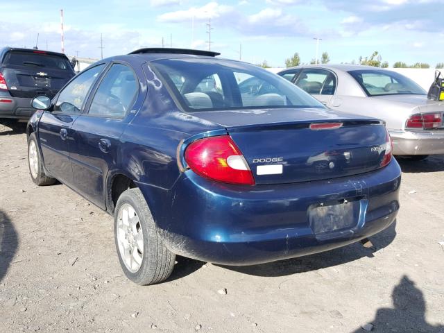 1B3ES46C0YD769113 - 2000 DODGE NEON BASE BLUE photo 3