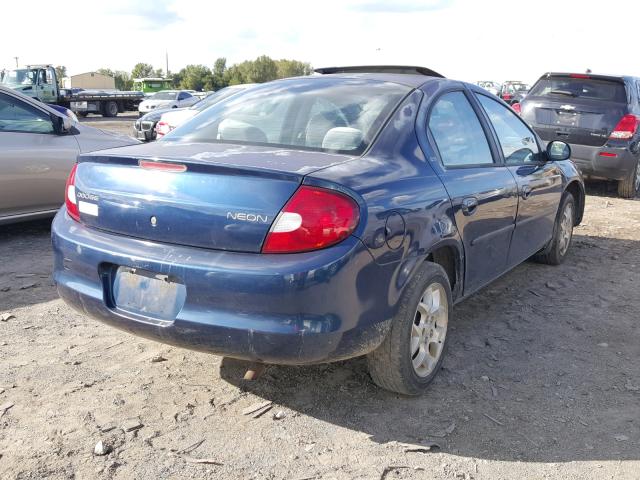 1B3ES46C0YD769113 - 2000 DODGE NEON BASE BLUE photo 4