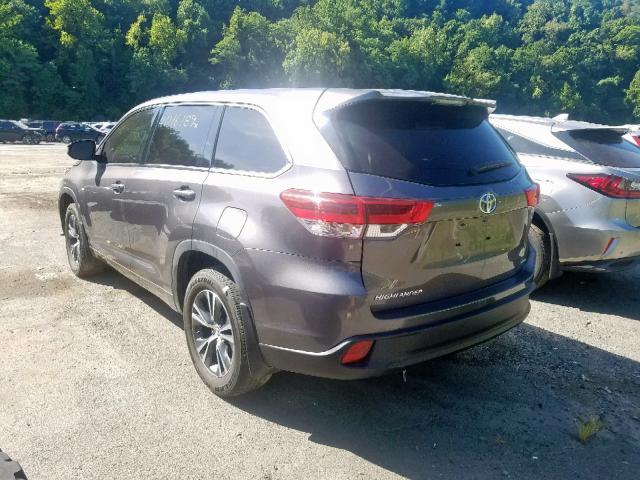 5TDBZRFHXJS820147 - 2018 TOYOTA HIGHLANDER GRAY photo 3