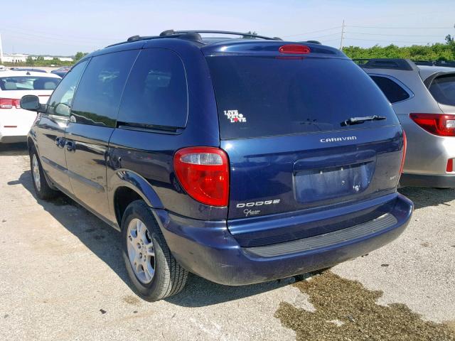 1D4GP45R34B509666 - 2004 DODGE CARAVAN SX BLUE photo 3