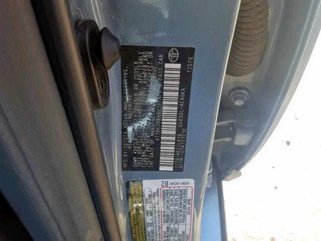 4T1BK36B46U167472 - 2006 TOYOTA AVALON BLUE photo 10