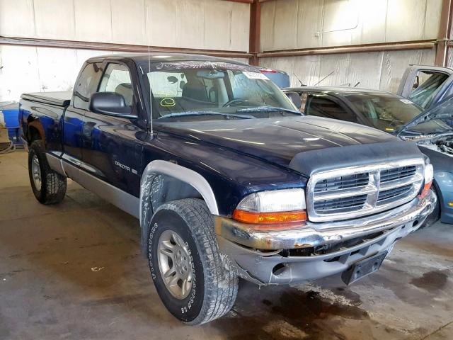 1B7GG22N11S347180 - 2001 DODGE DAKOTA BLUE photo 1