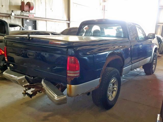 1B7GG22N11S347180 - 2001 DODGE DAKOTA BLUE photo 4