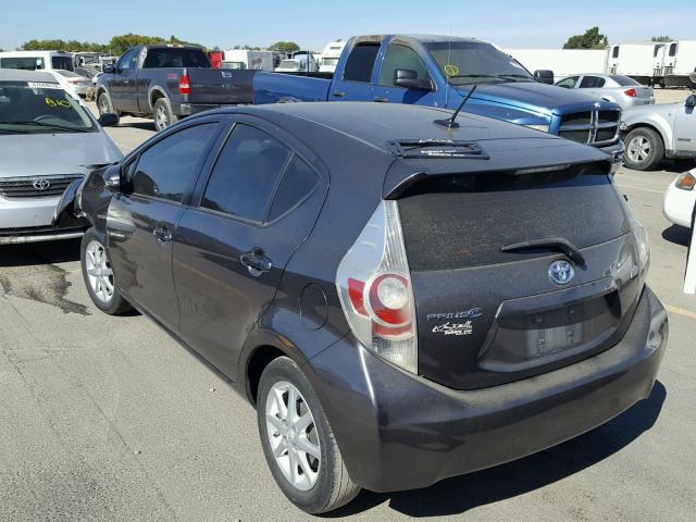 JTDKDTB32D1034916 - 2013 TOYOTA PRIUS C BLACK photo 3