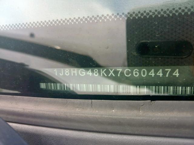 1J8HG48KX7C604474 - 2007 JEEP COMMANDER ნაცრისფერი ფოტო 10