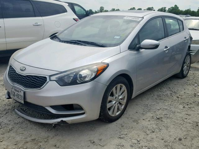 KNAFX5A84E5166925 - 2014 KIA FORTE EX SILVER photo 2