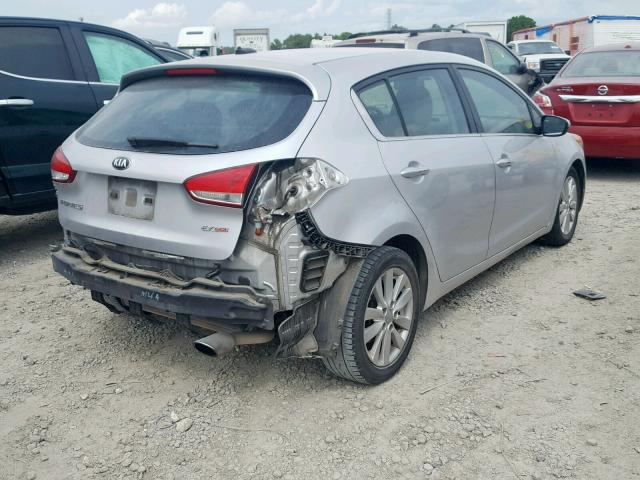 KNAFX5A84E5166925 - 2014 KIA FORTE EX SILVER photo 4