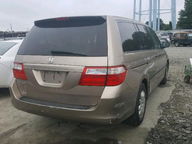 5FNRL38227B061402 - 2007 HONDA ODYSSEY LX TAN photo 4