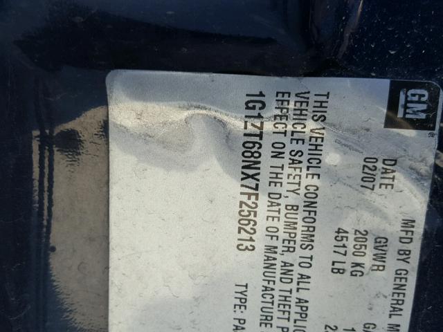 1G1ZT68NX7F256213 - 2007 CHEVROLET MALIBU MAX BLACK photo 10