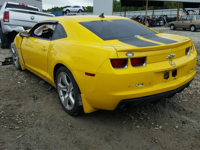 2G1FK1EJ2B9145473 - 2011 CHEVROLET CAMARO 2SS YELLOW photo 3