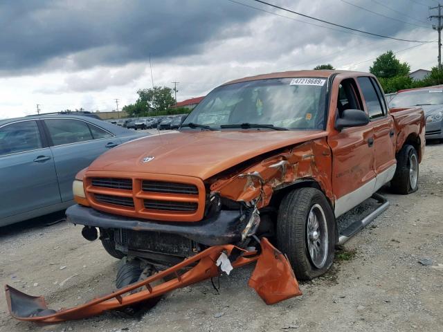 1B7GL2AN0YS619046 - 2000 DODGE DAKOTA QUA ORANGE photo 2