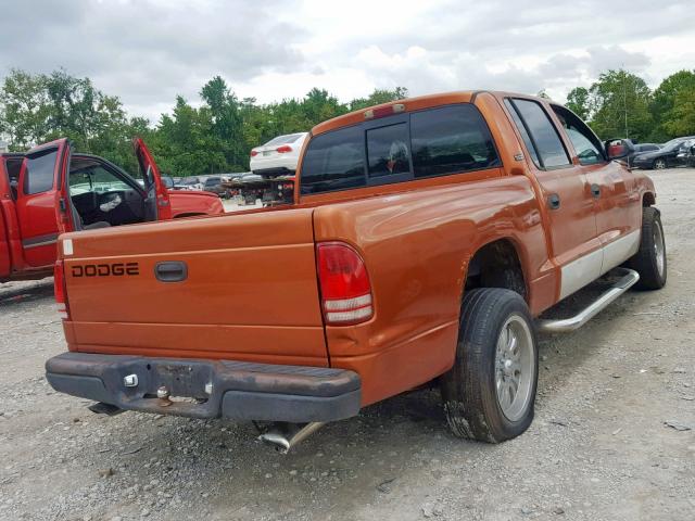 1B7GL2AN0YS619046 - 2000 DODGE DAKOTA QUA ORANGE photo 4