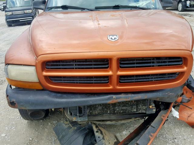 1B7GL2AN0YS619046 - 2000 DODGE DAKOTA QUA ORANGE photo 7