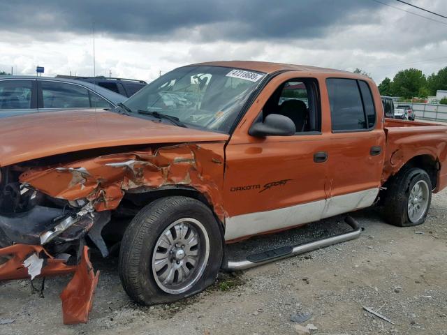 1B7GL2AN0YS619046 - 2000 DODGE DAKOTA QUA ORANGE photo 9