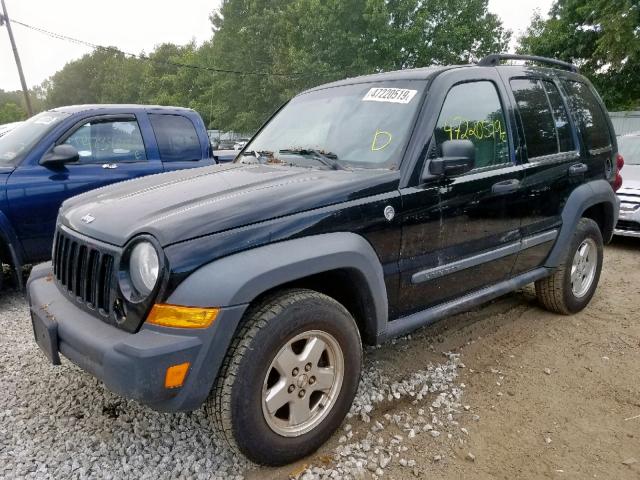 1J4GL48K17W505663 - 2007 JEEP LIBERTY SP BLACK photo 2