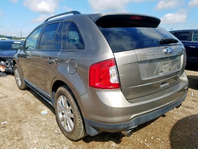 2FMDK3J95DBB36229 - 2013 FORD EDGE SEL BROWN photo 3