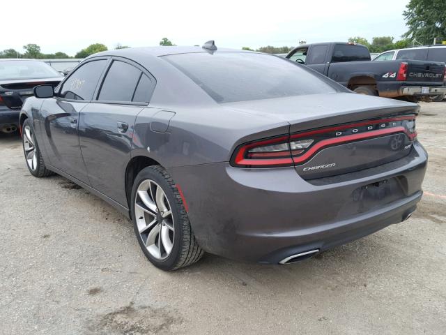 2C3CDXHGXFH801281 - 2015 DODGE CHARGER SX GRAY photo 3