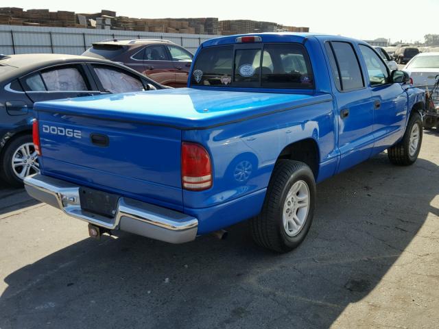 1B7HL2AX91S245127 - 2001 DODGE DAKOTA QUA BLUE photo 4