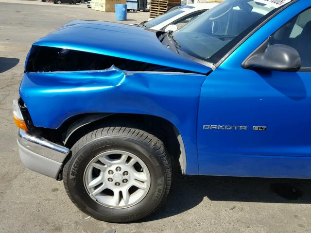 1B7HL2AX91S245127 - 2001 DODGE DAKOTA QUA BLUE photo 9