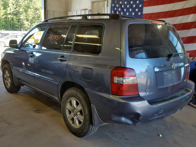 JTEEP21A950074394 - 2005 TOYOTA HIGHLANDER BLUE photo 3