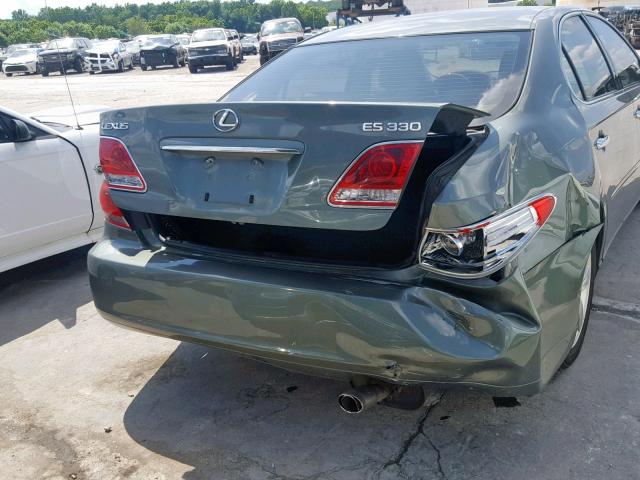 JTHBA30G555073927 - 2005 LEXUS ES 330 GREEN photo 9