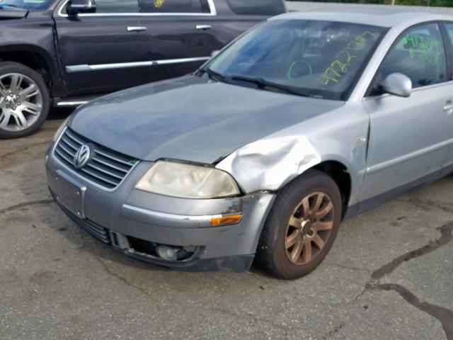 WVWPH63B02P289723 - 2002 VOLKSWAGEN PASSAT GLS SILVER photo 9