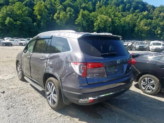 5FNYF6H00JB022303 - 2018 HONDA PILOT ELIT GRAY photo 3